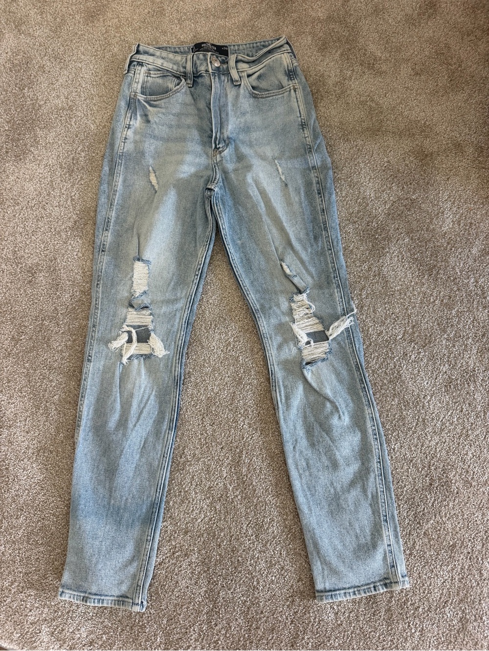 Hollister Light Blue High-Rise Distressed Jeans 24R